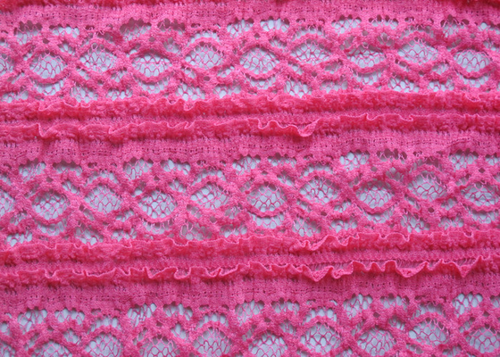 De roze Gehaakte Rek krimpen-Bestand 92% Nylon 8% Spandex CY-LW0220 van de Kantstof